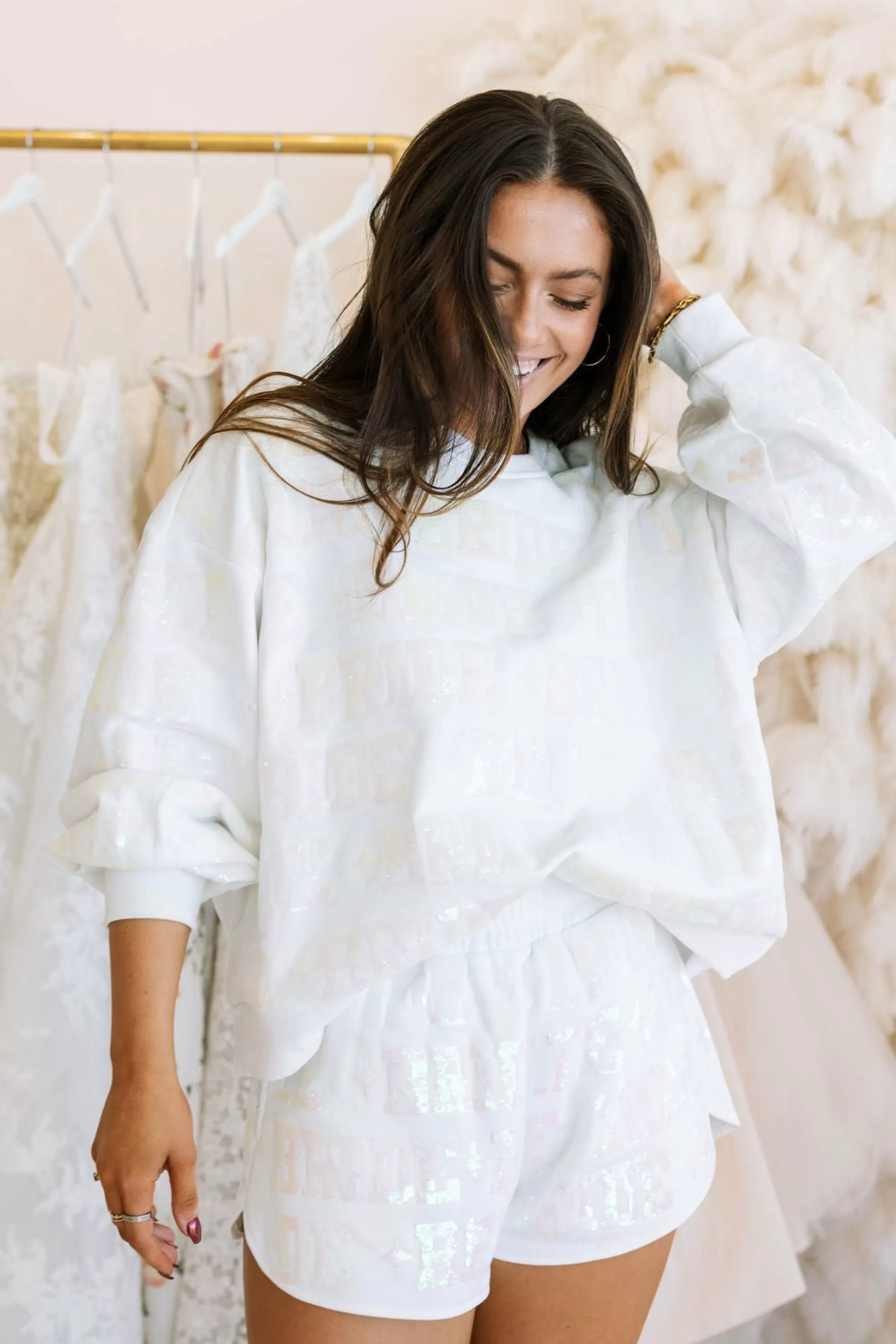 womens Queen Of Sparkles Bride All Over Short
