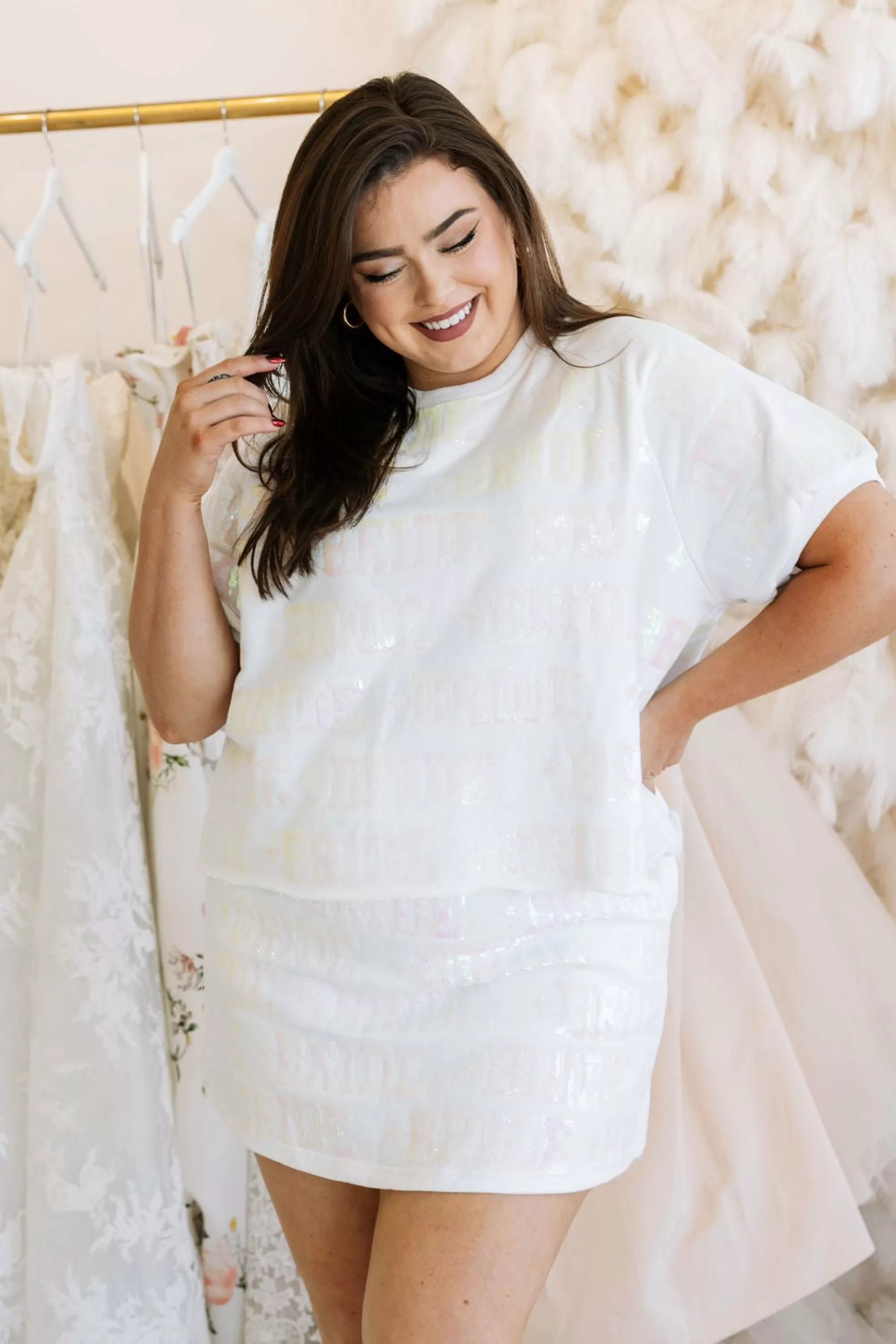 womens Queen Of Sparkles Bride All Over Top