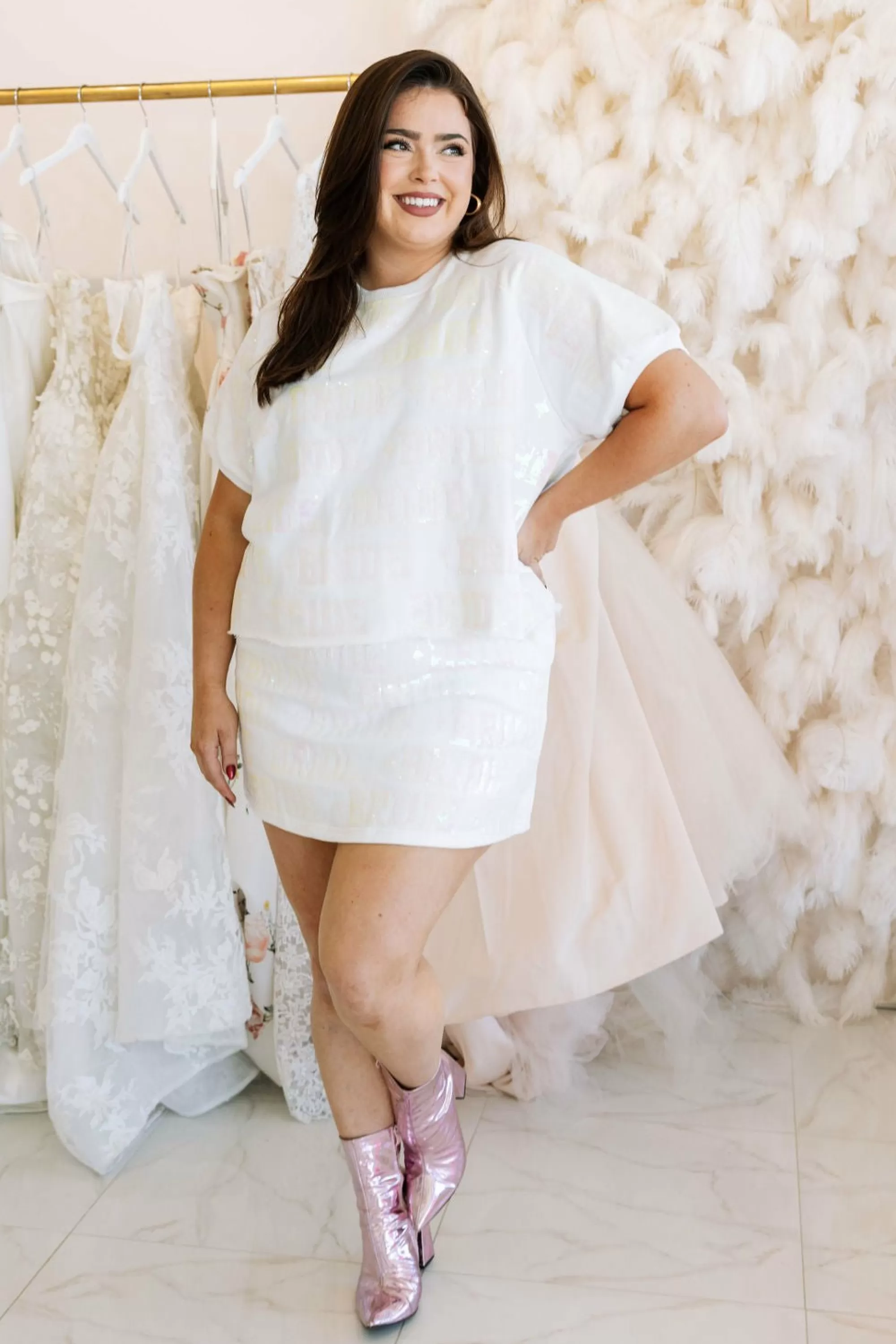 womens Queen Of Sparkles Bride All Over Top