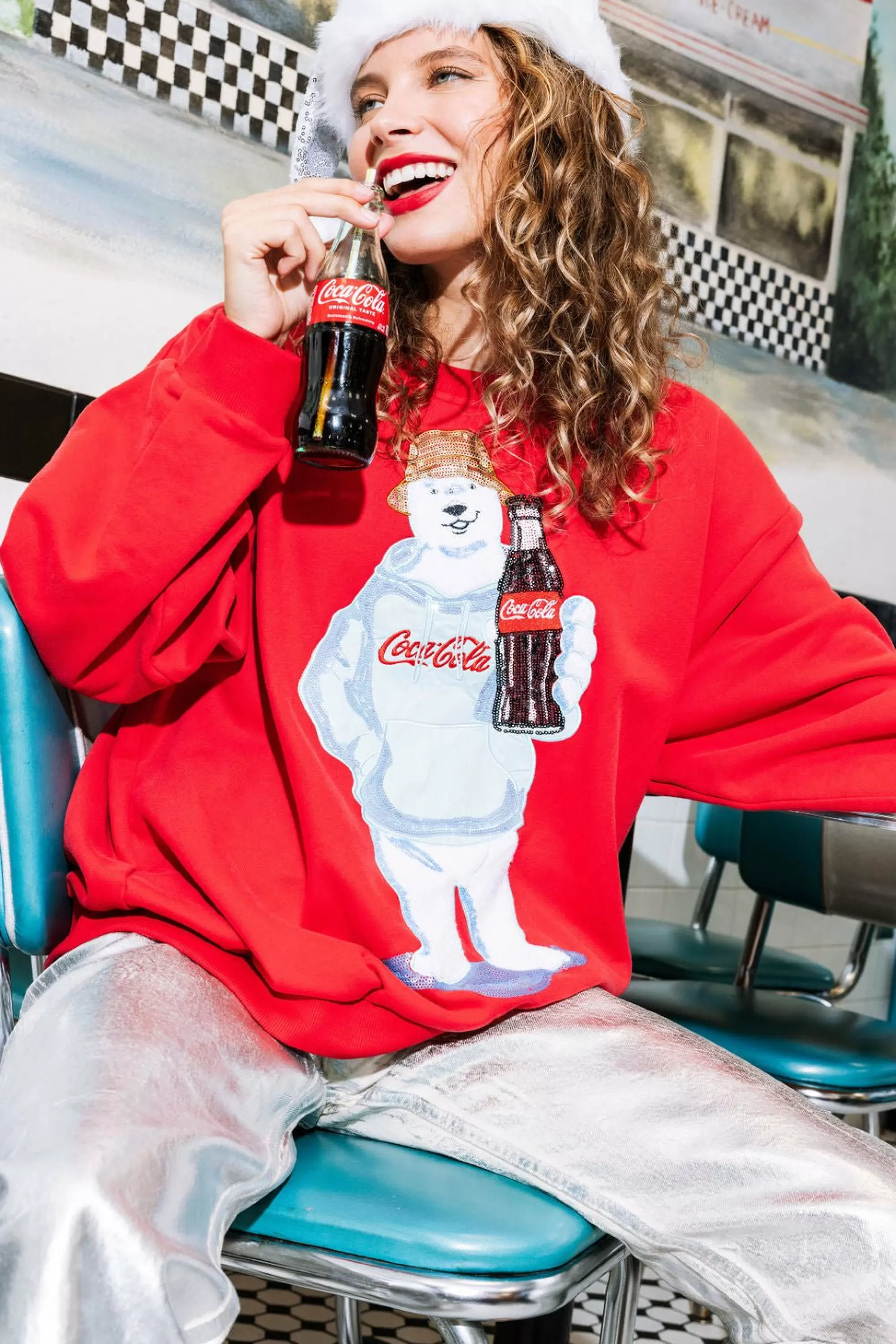 womens Queen Of Sparkles Coca-Cola® Polar Bear Sweatshirt