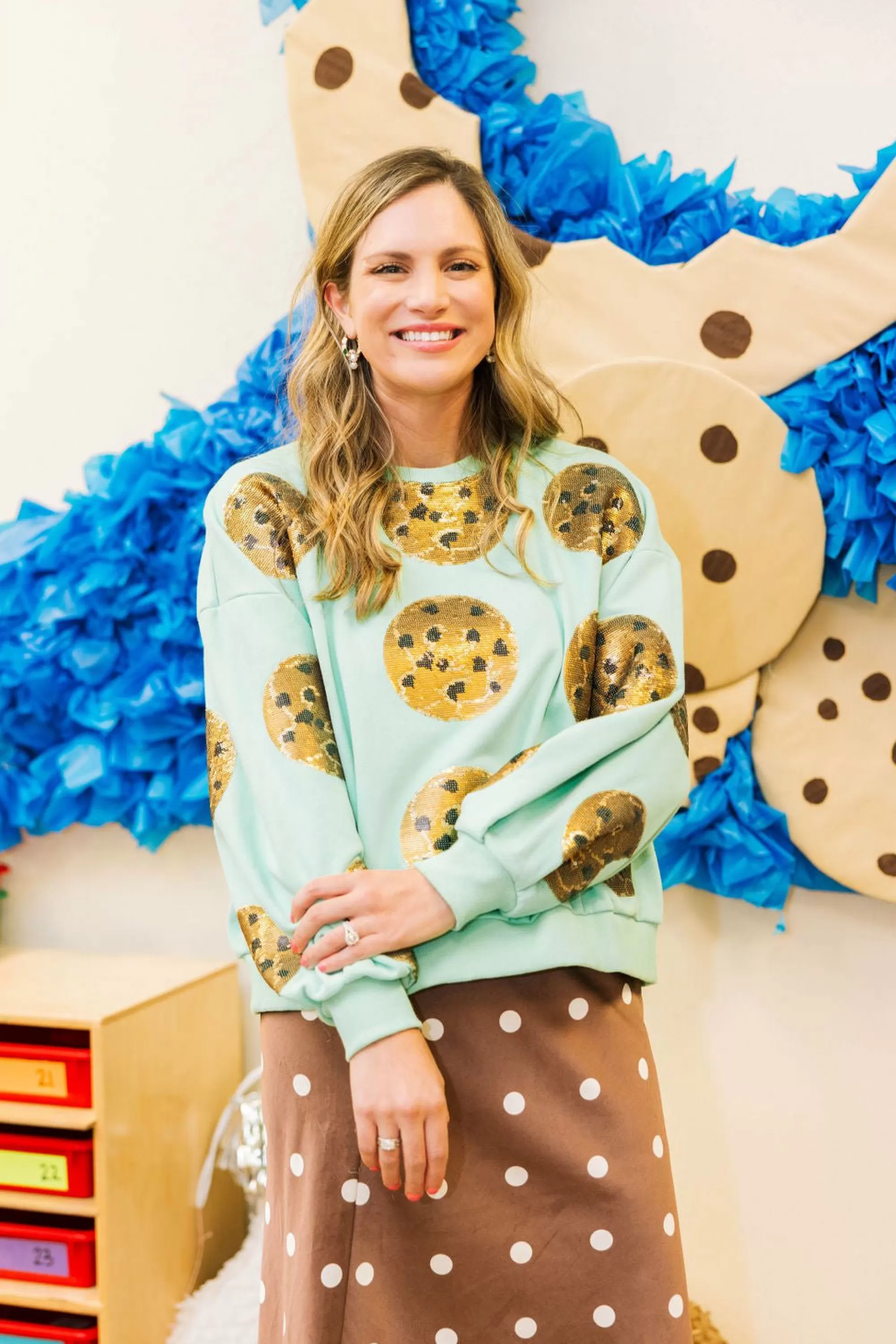 womens Queen Of Sparkles Cookie Sweatshirt