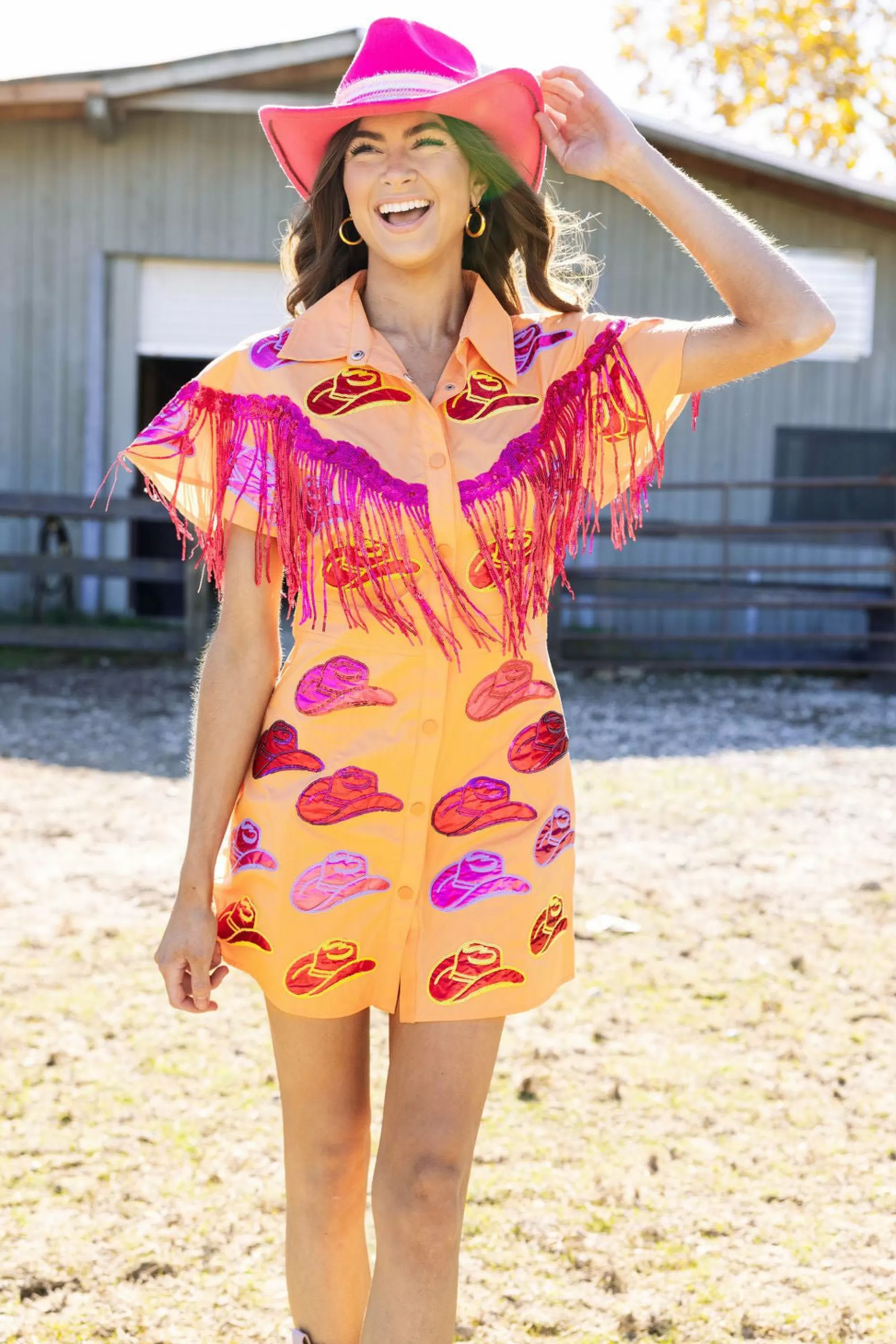 womens Queen Of Sparkles Cowboy Hat Fringe Dress