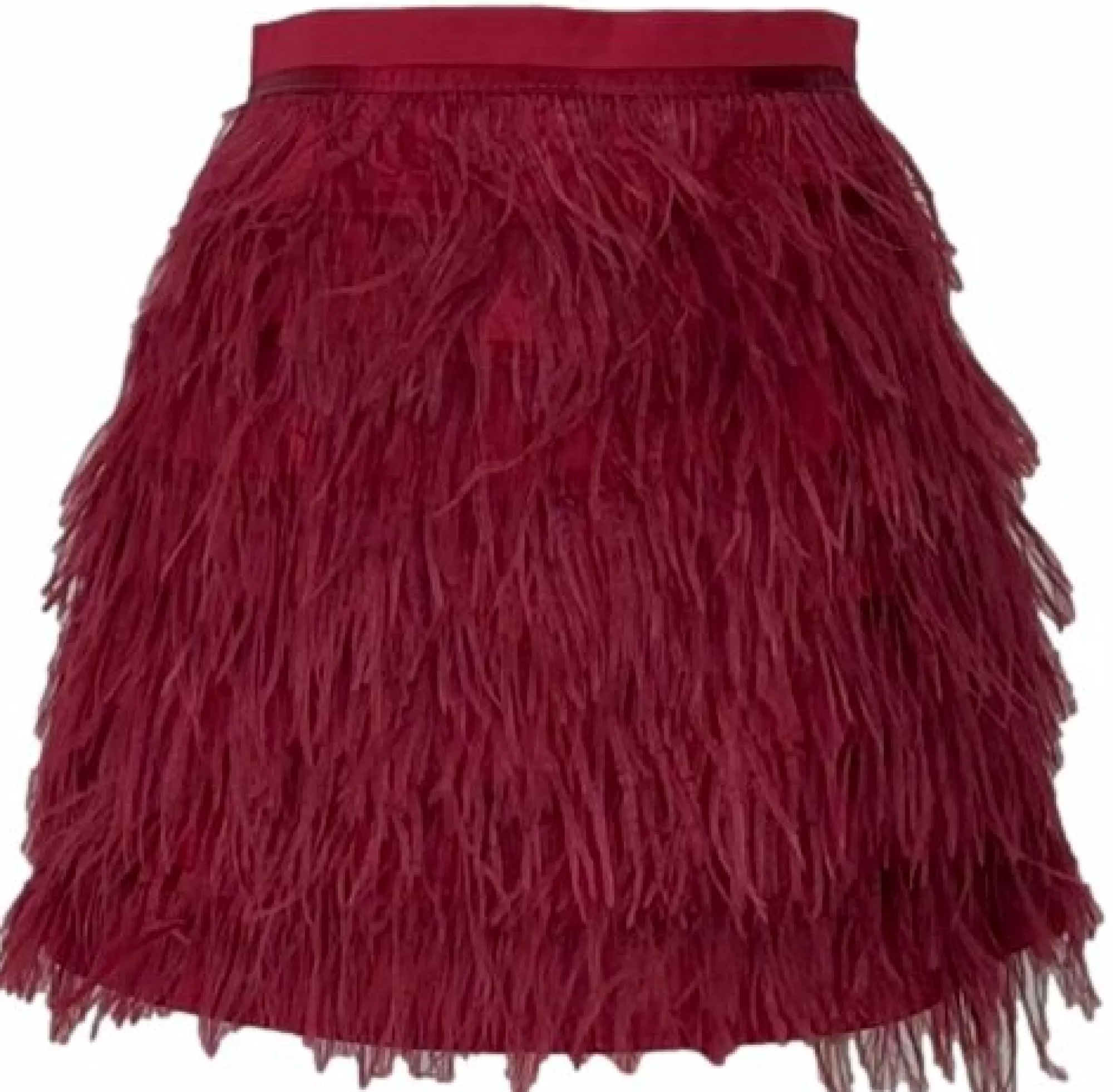 womens Queen Of Sparkles Crimson Feather Skirt