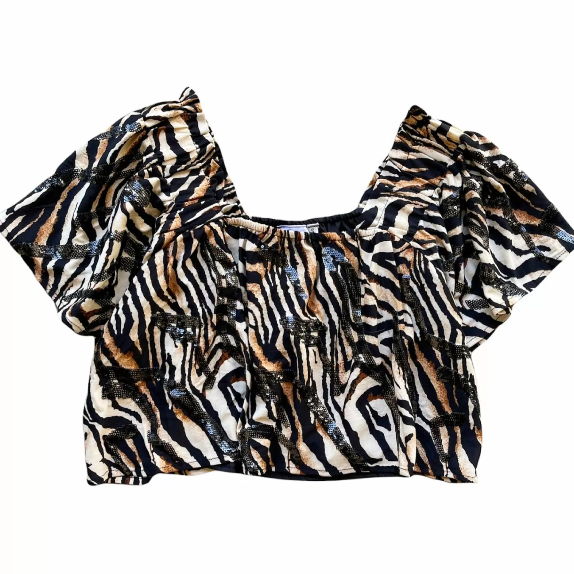 womens Queen Of Sparkles Flutter Top