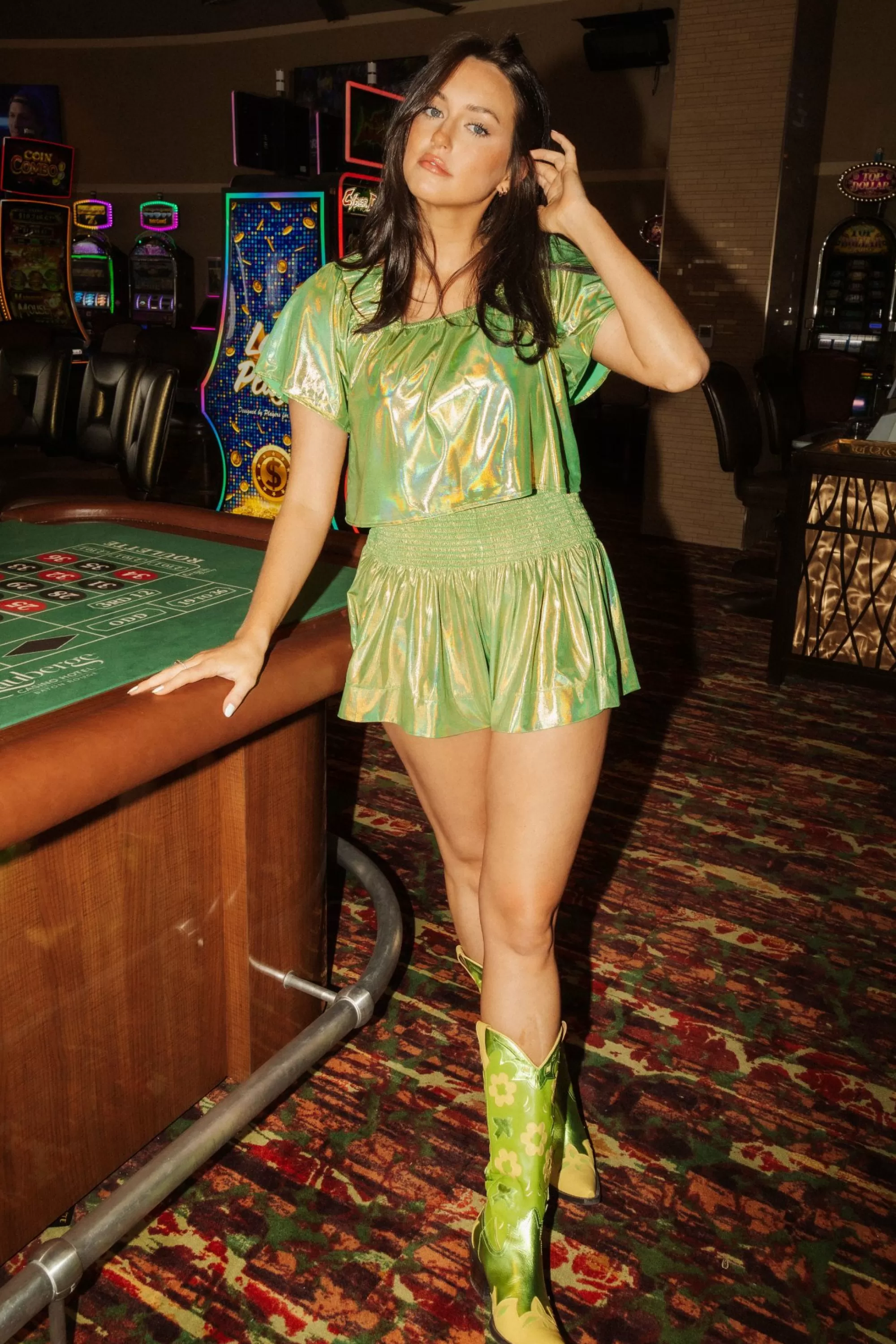 womens Queen Of Sparkles Graphic Swing Short