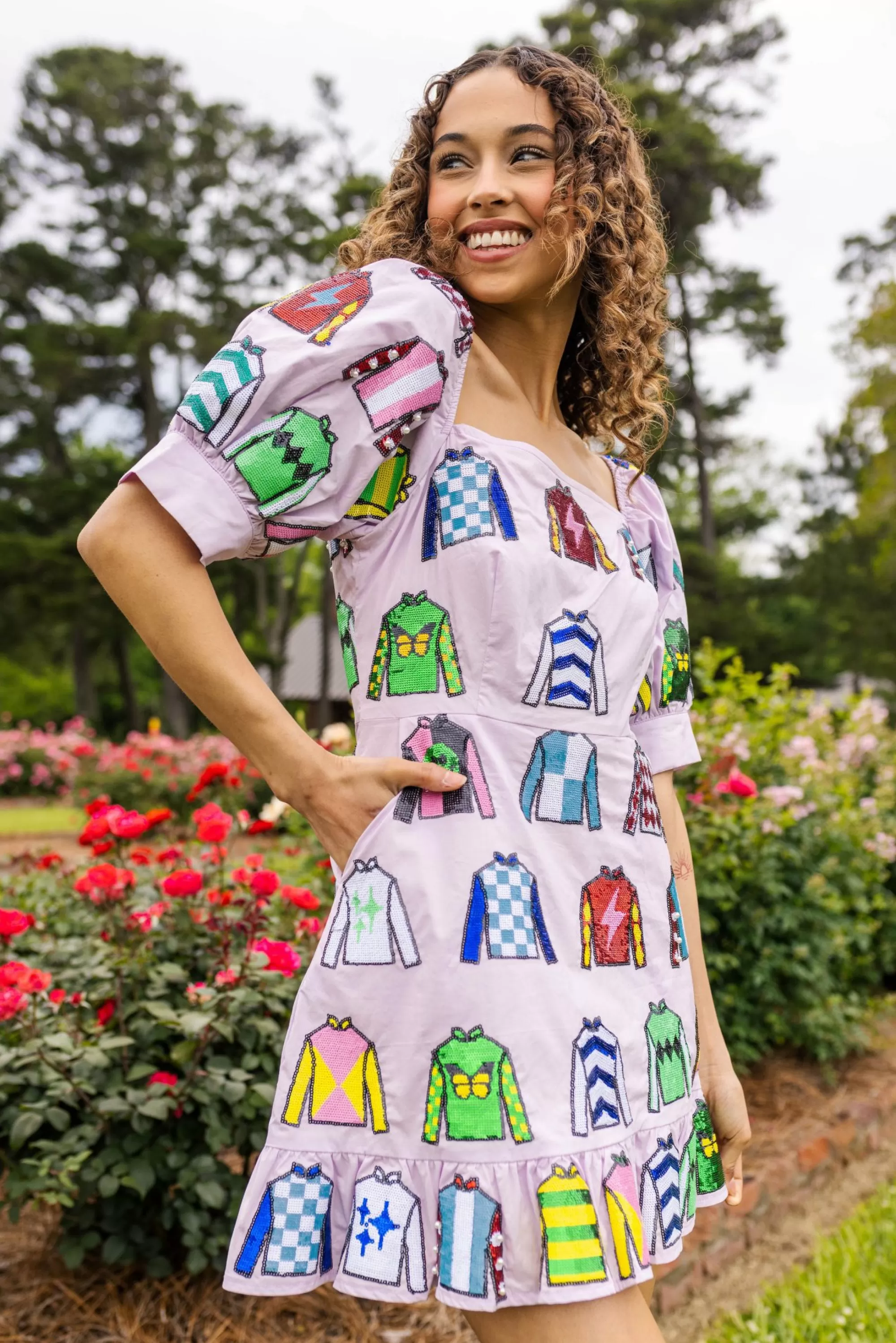 womens Queen Of Sparkles Jockey Shirt All Over Dress