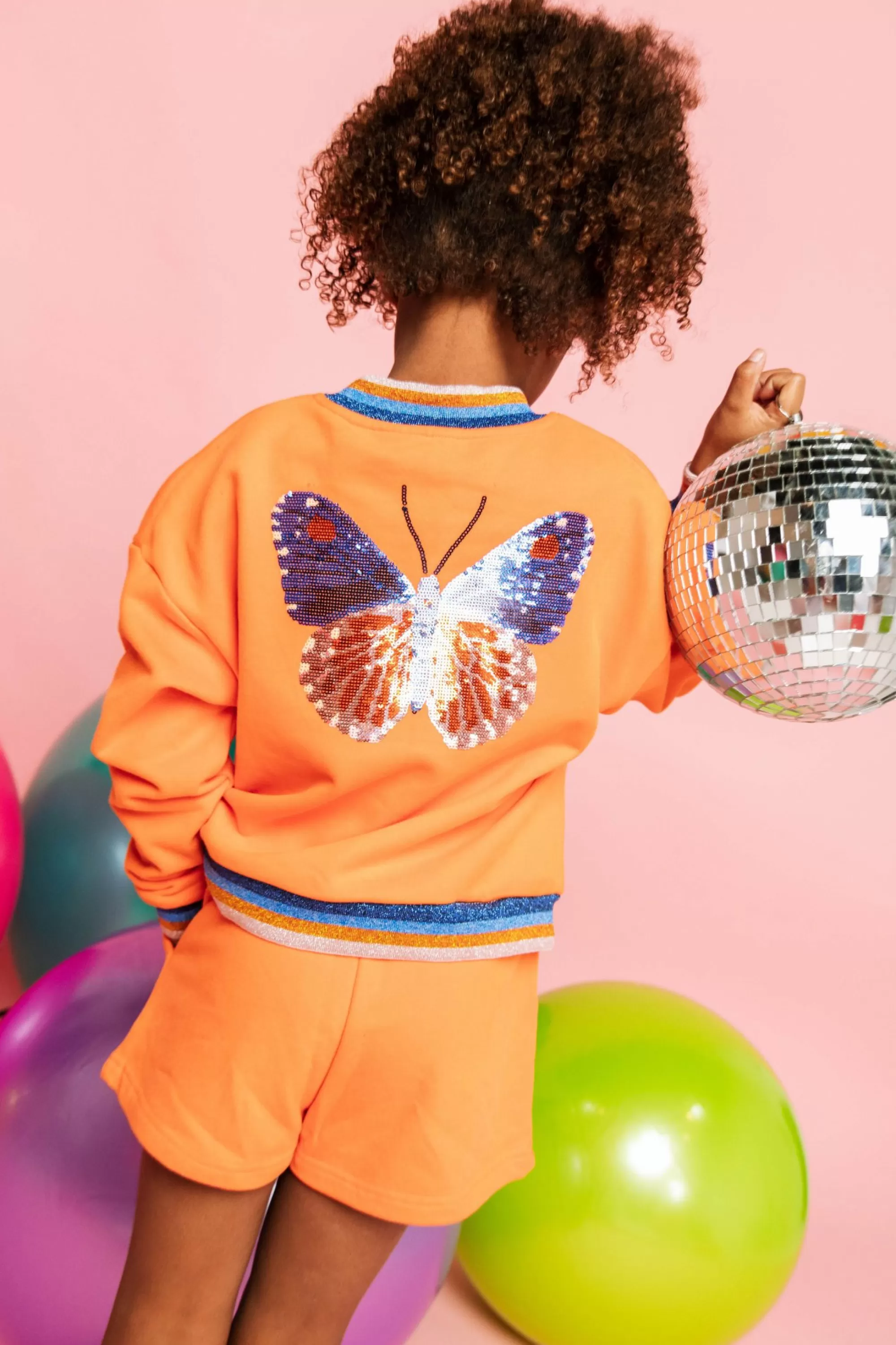 womens Queen Of Sparkles Kids Butterfly Back Sweatshirt