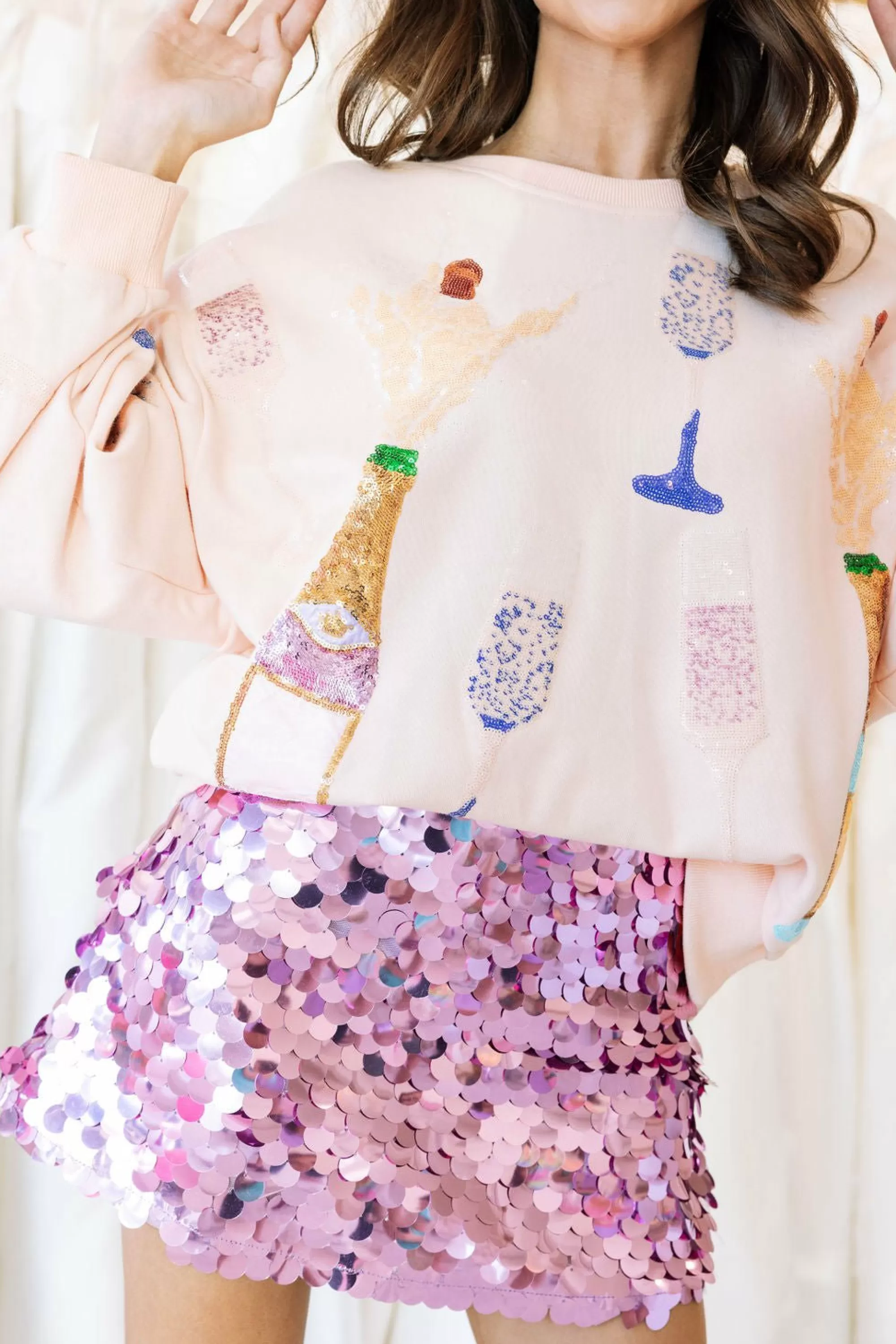 womens Queen Of Sparkles Lavender Paillette Sequin Skirt