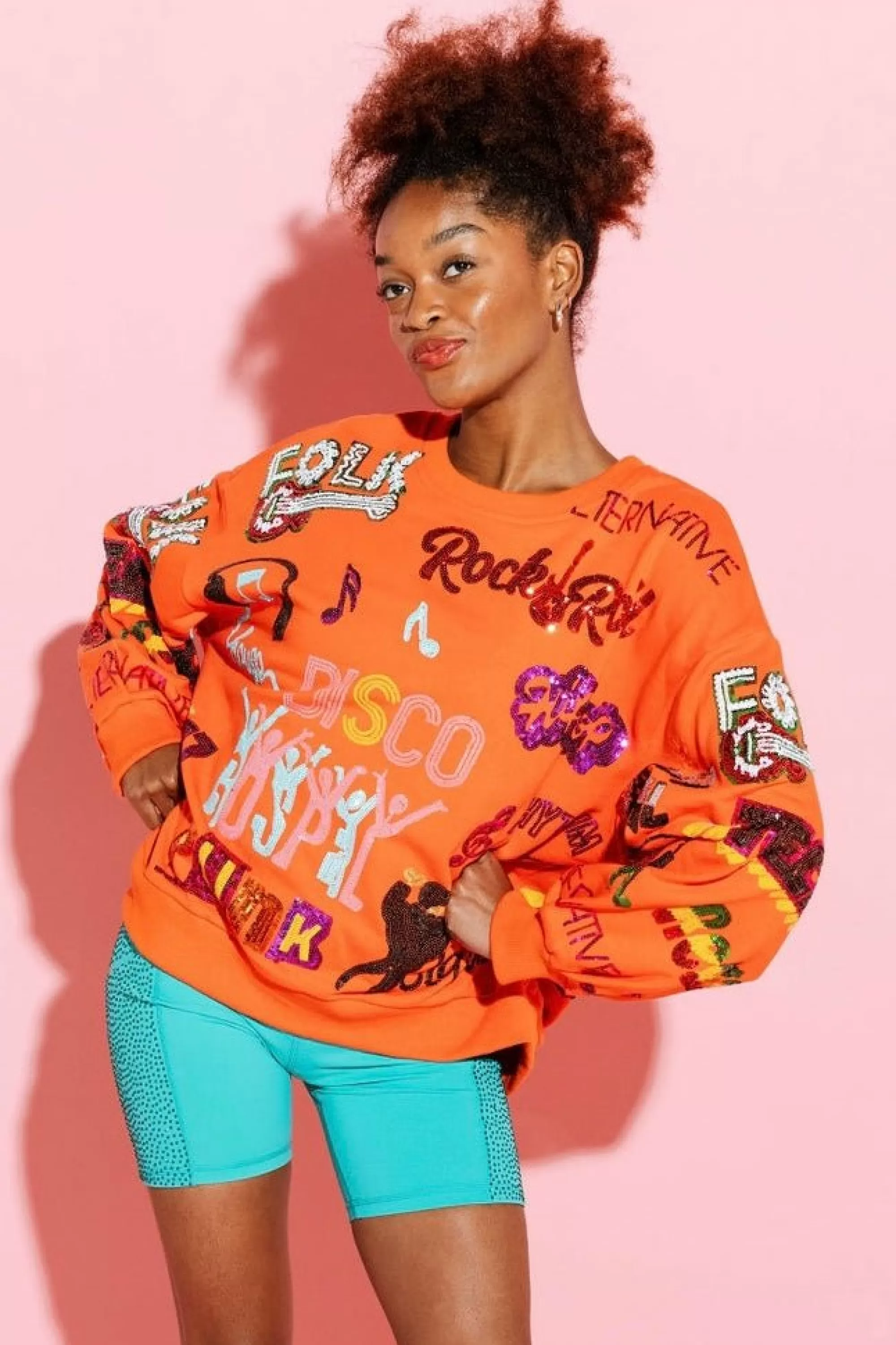 womens Queen Of Sparkles Music Sweatshirt