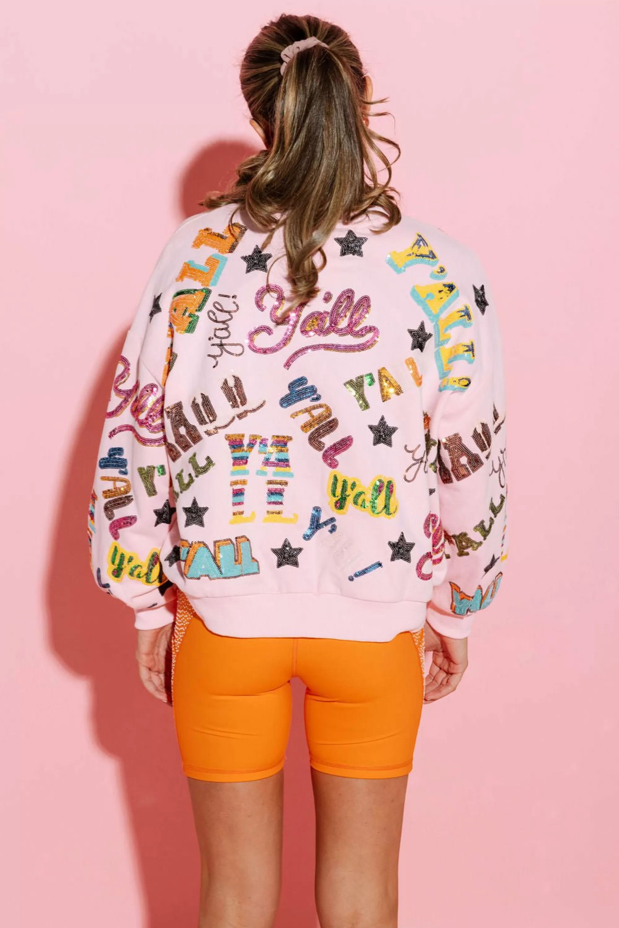 womens Queen Of Sparkles Pink Y'A A Over Weat Hirt