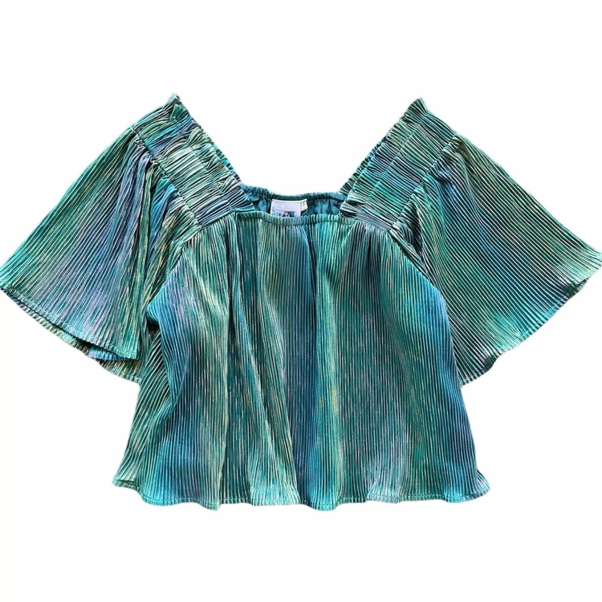 womens Queen Of Sparkles Pleat Flutter Top