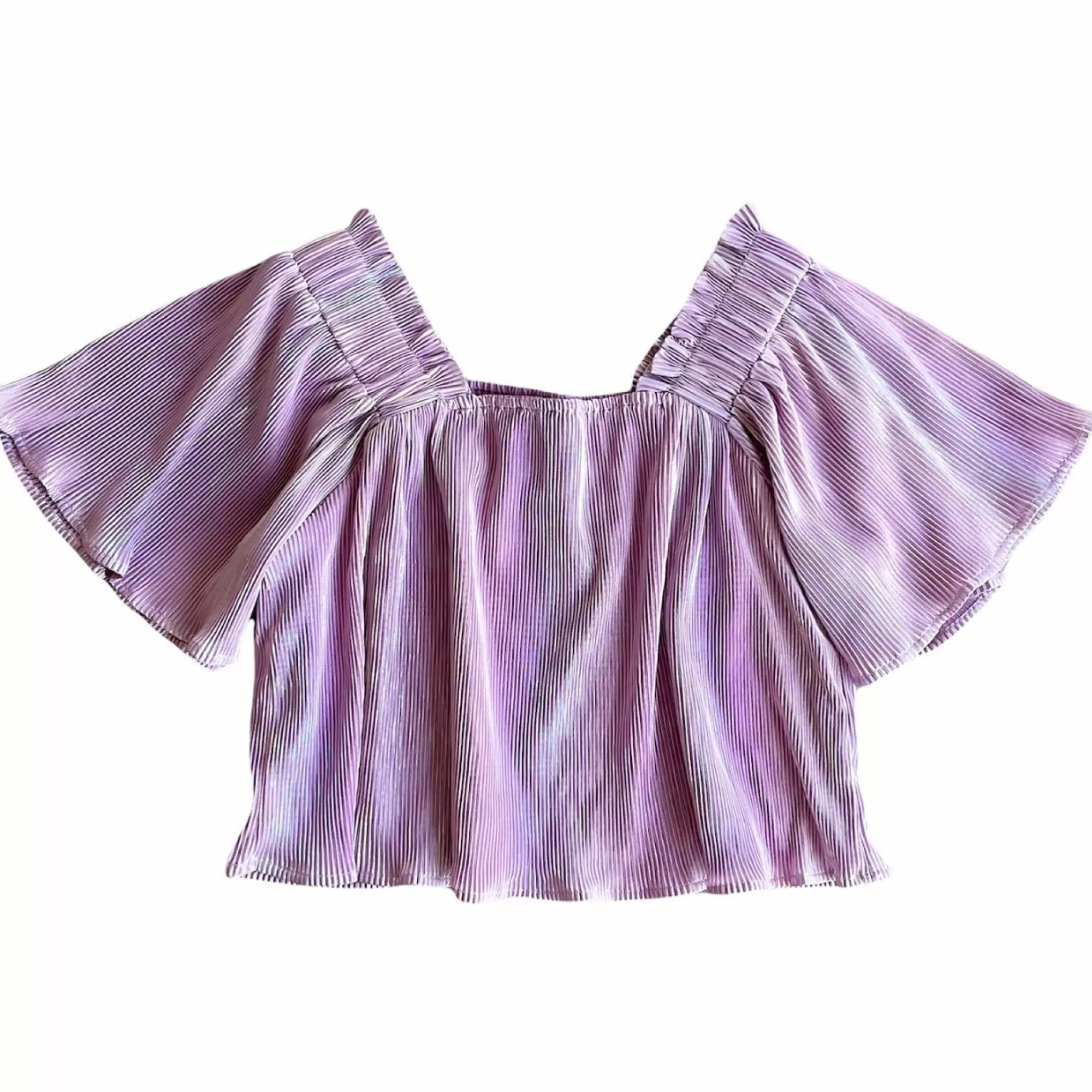 womens Queen Of Sparkles Pleat Flutter Top