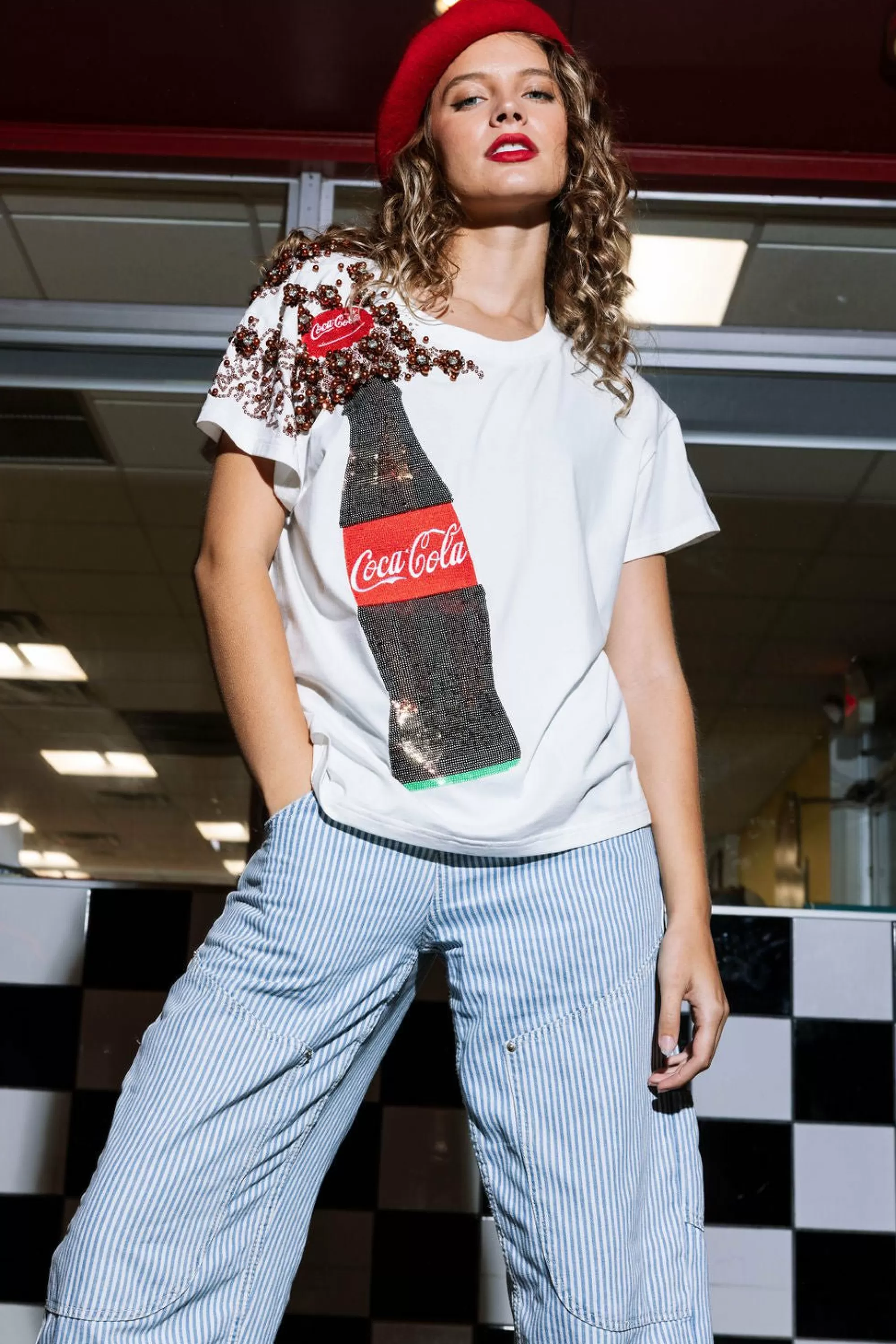womens Queen Of Sparkles Popping Coca-Cola® Bottle Tee
