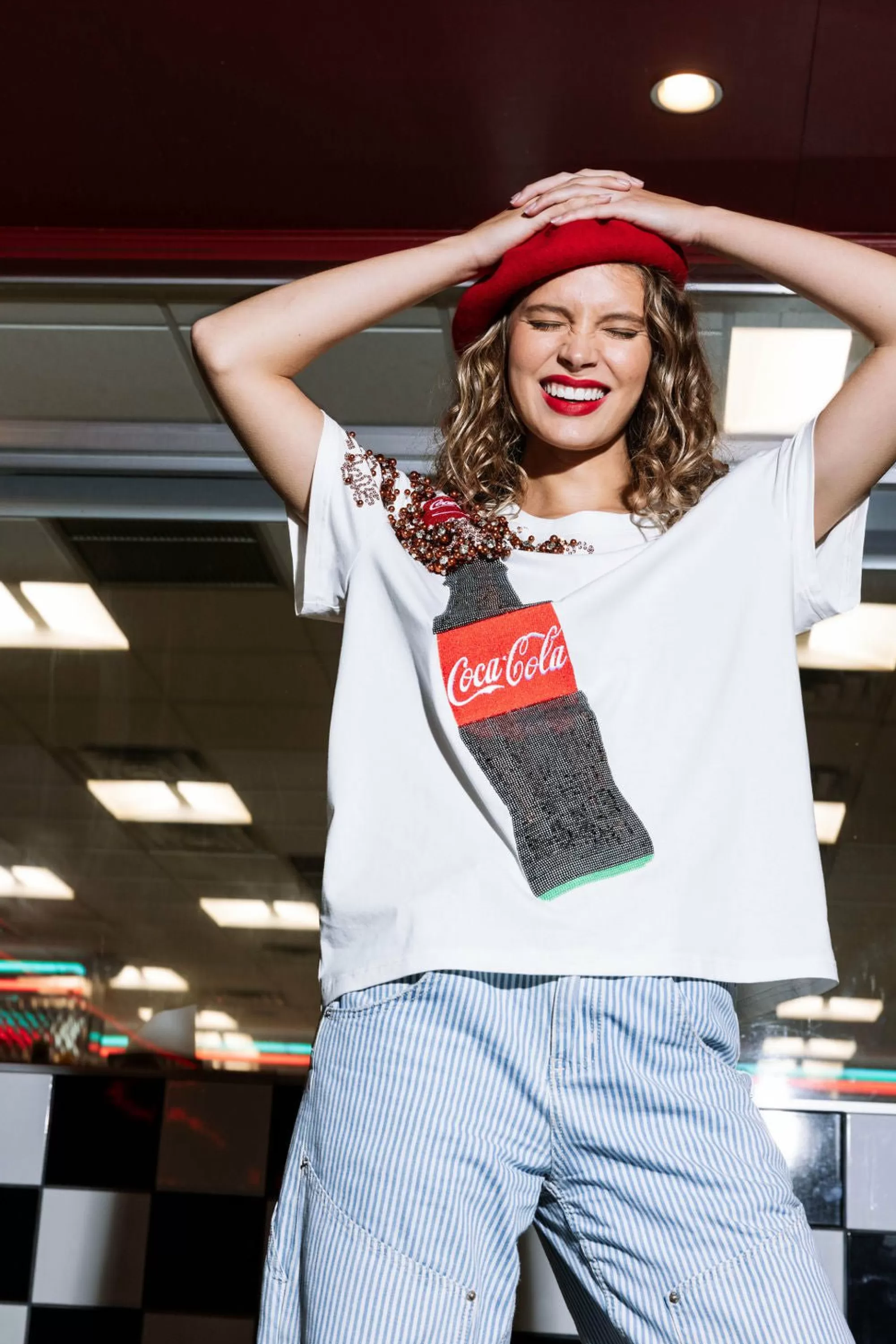 womens Queen Of Sparkles Popping Coca-Cola® Bottle Tee