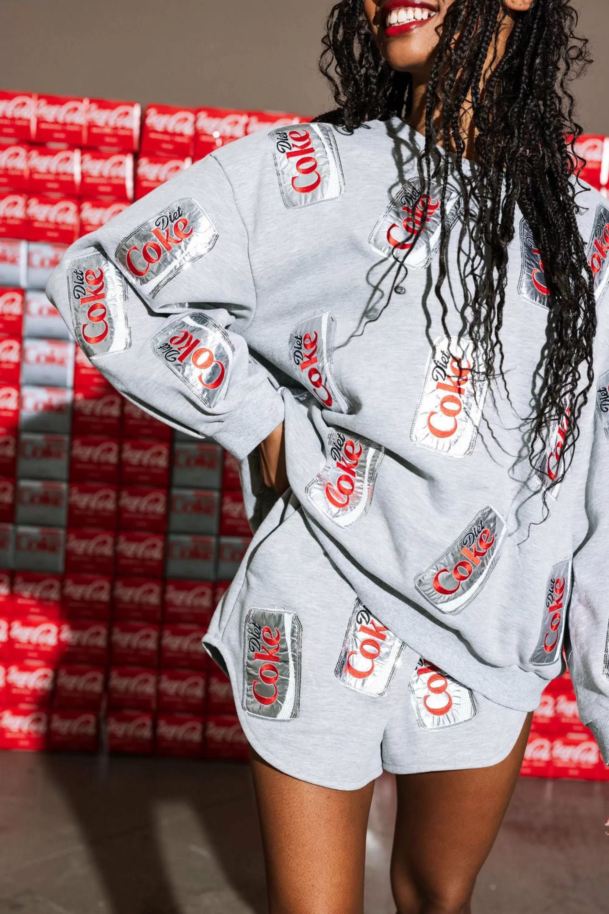 womens Queen Of Sparkles Preorder Scattered Diet Coke® Can Short