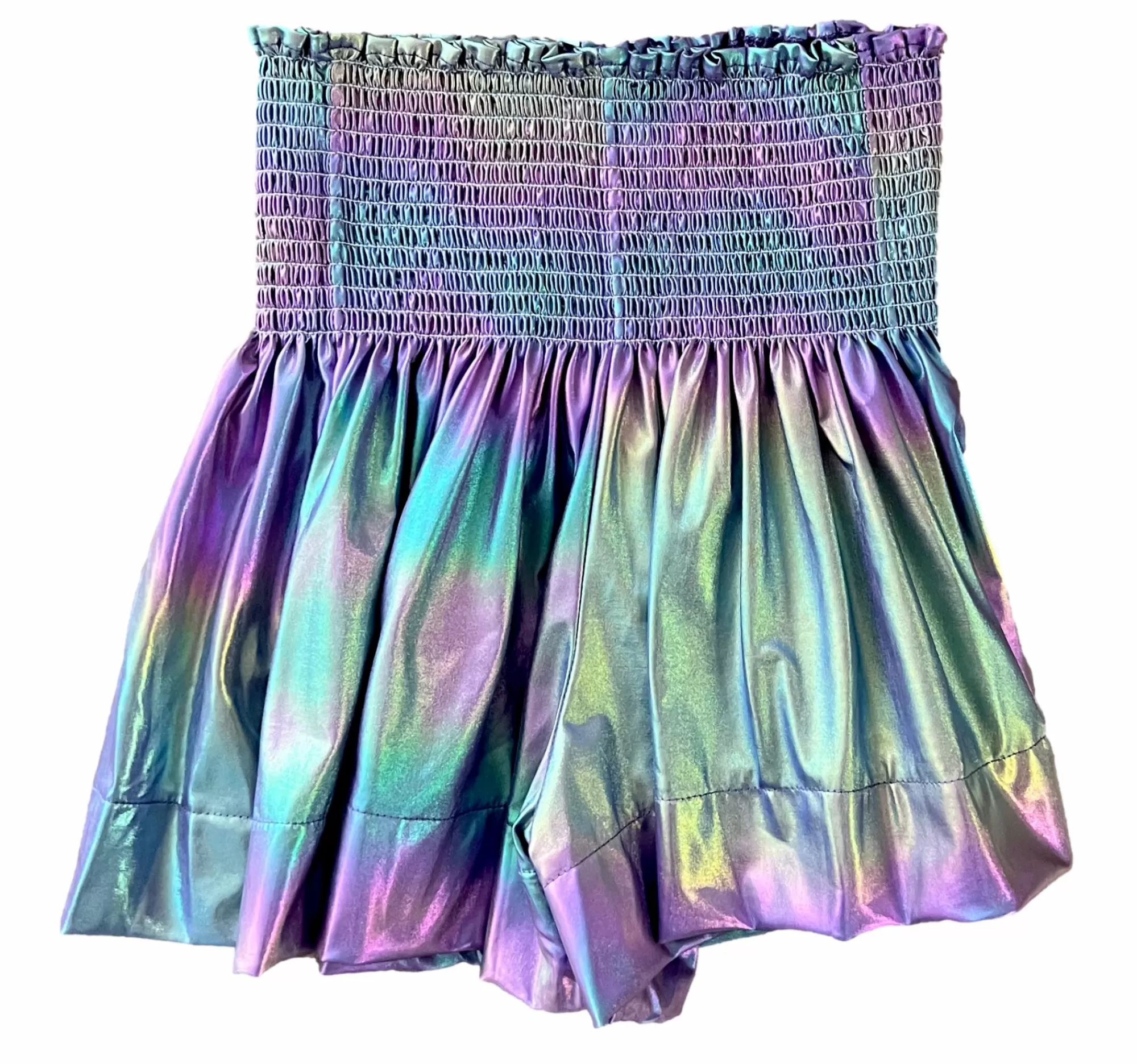 womens Queen Of Sparkles Purple Iridescent Swing Shorts