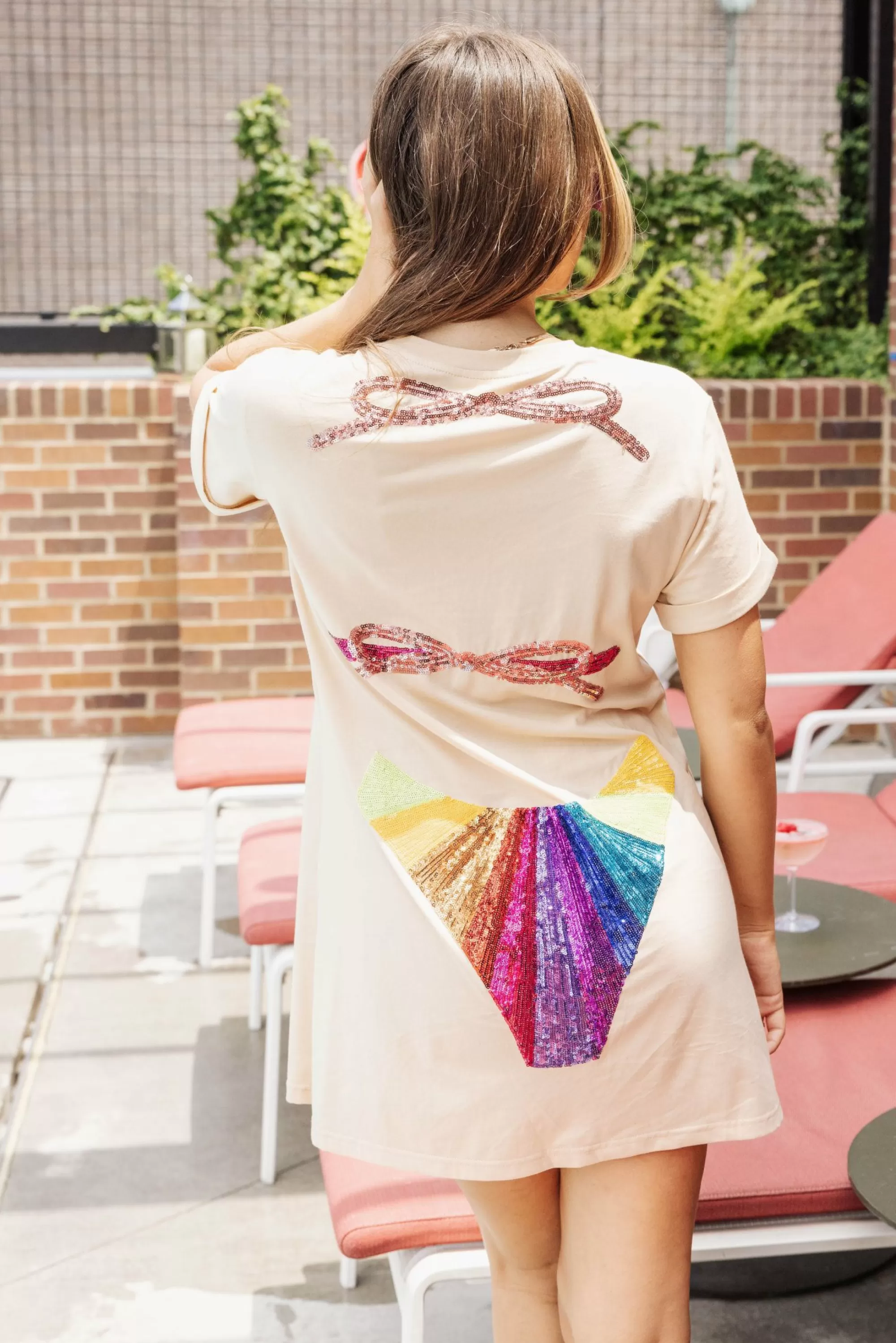 womens Queen Of Sparkles Rainbow Burst Bikini Coverup