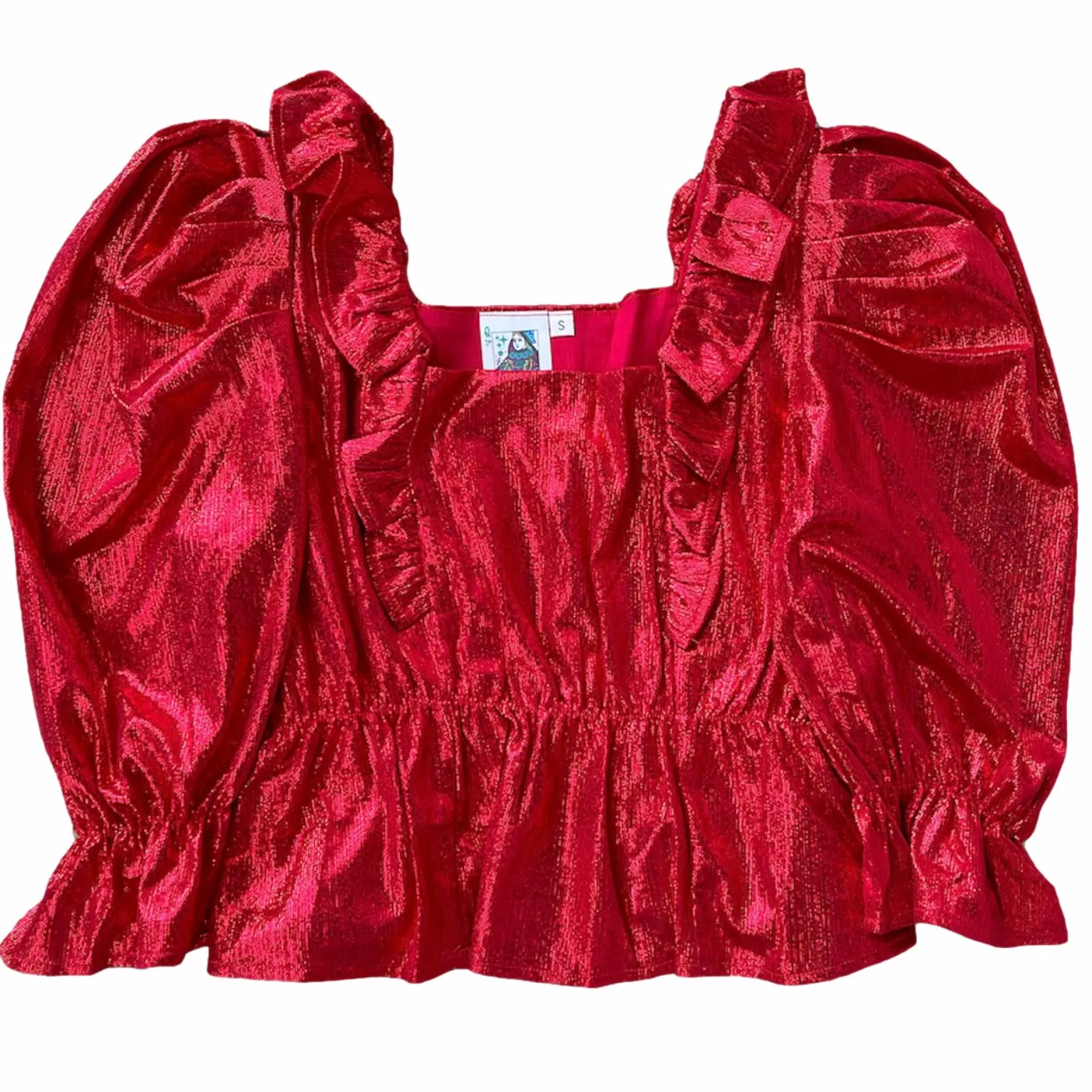 womens Queen Of Sparkles Red Red Ruffle Top