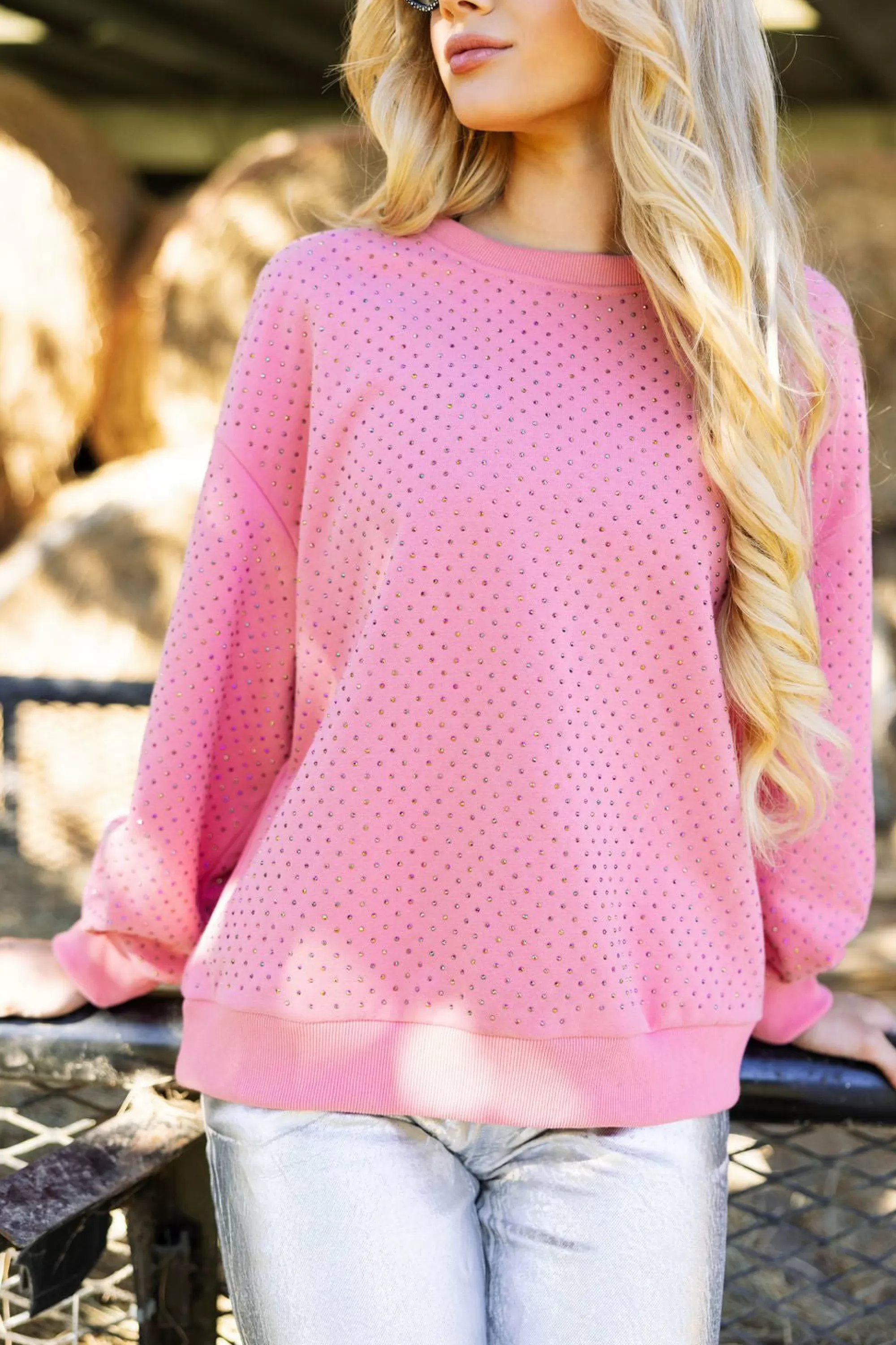 womens Queen Of Sparkles Rhinestone Sweatshirt