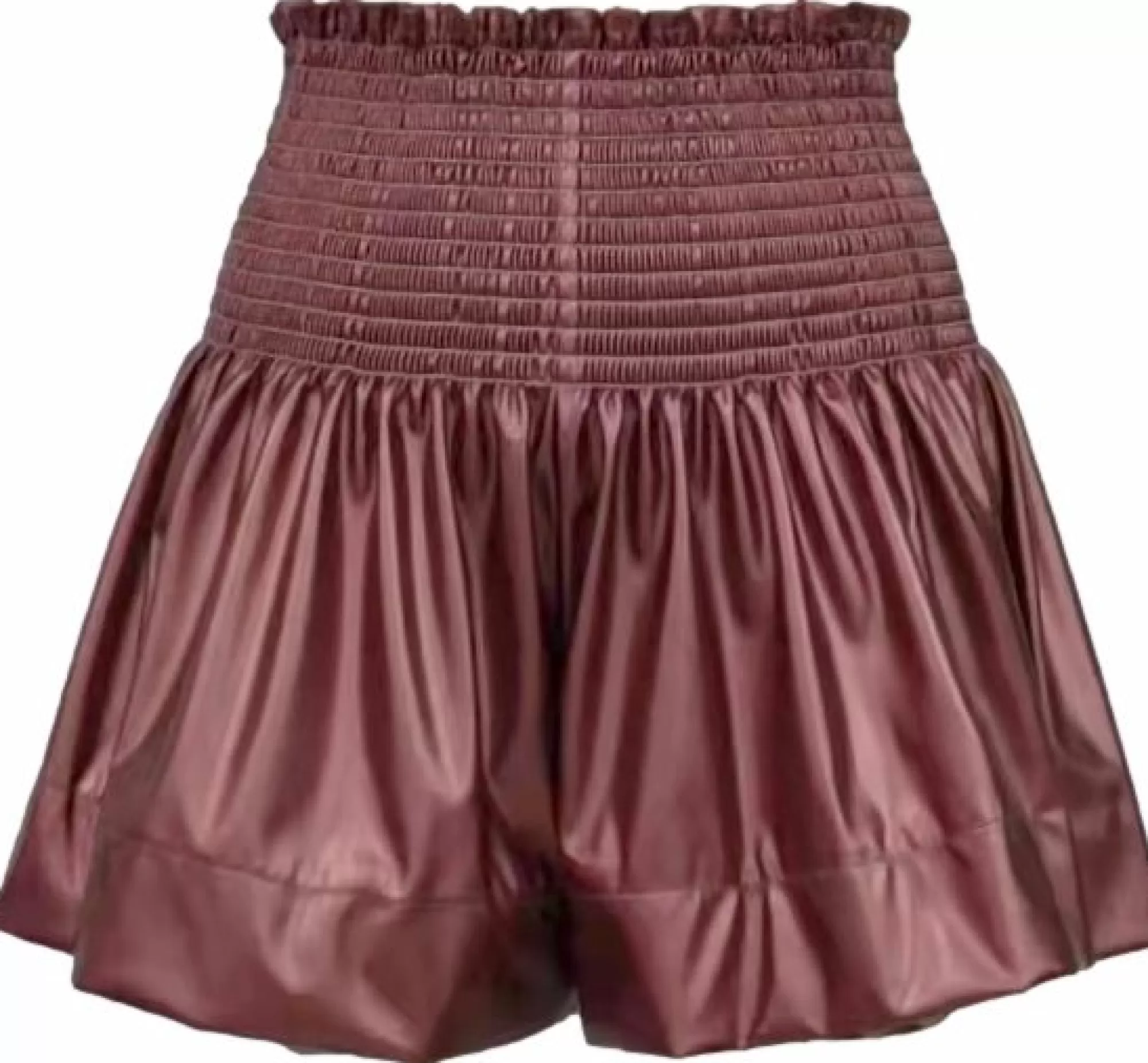 womens Queen Of Sparkles Rust Leather Swing Shorts