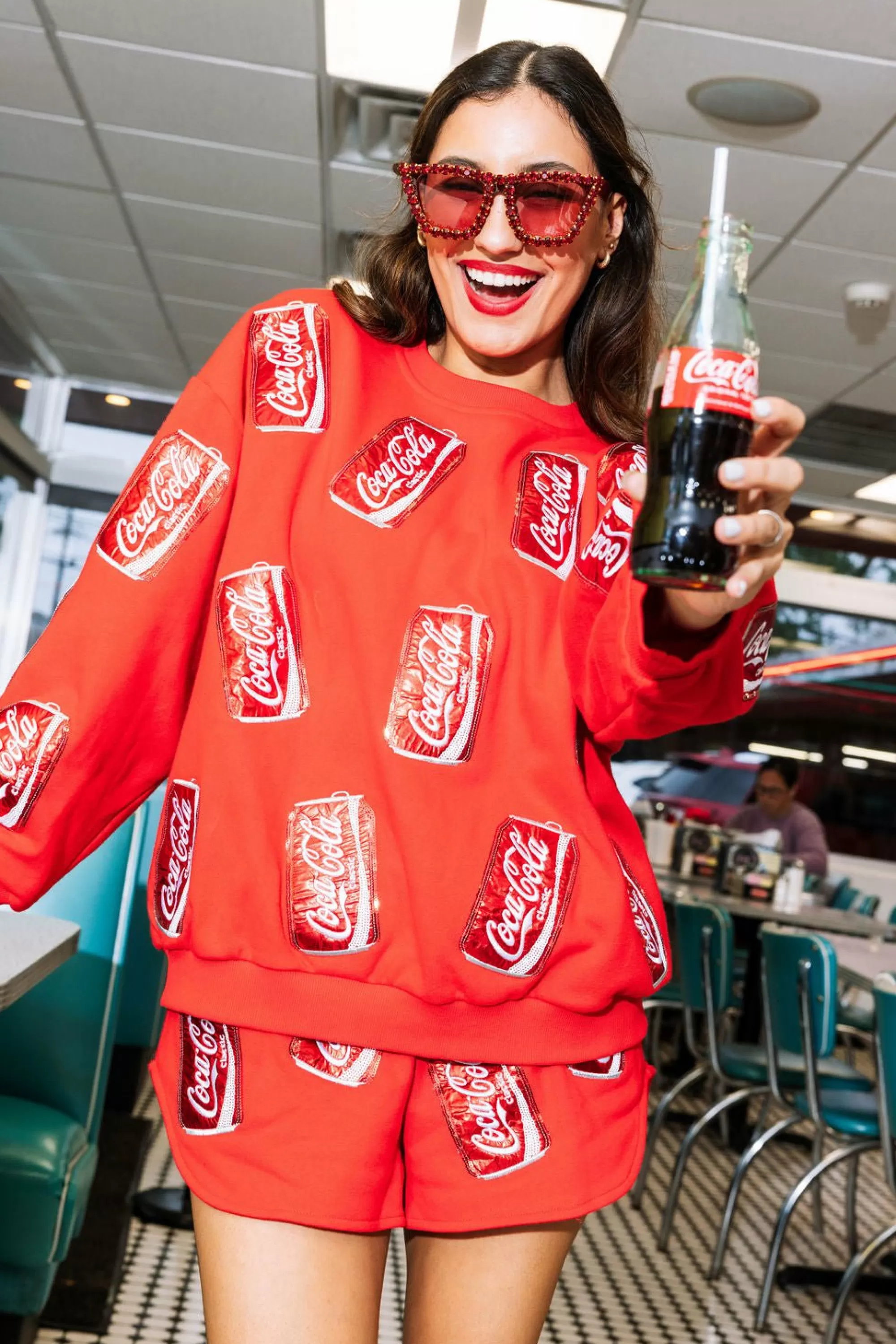 womens Queen Of Sparkles Scatter Coca-Cola® Can Short