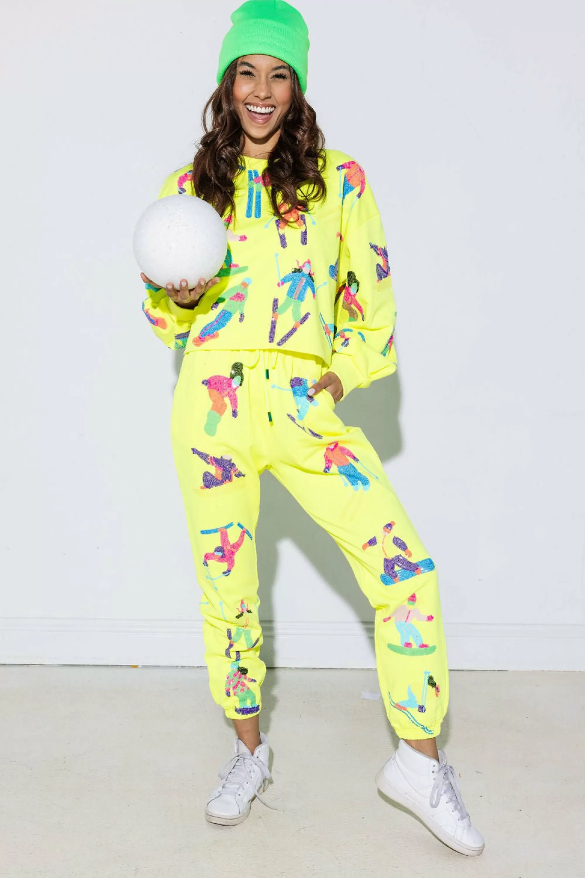 womens Queen Of Sparkles Scatter Skier Jogger