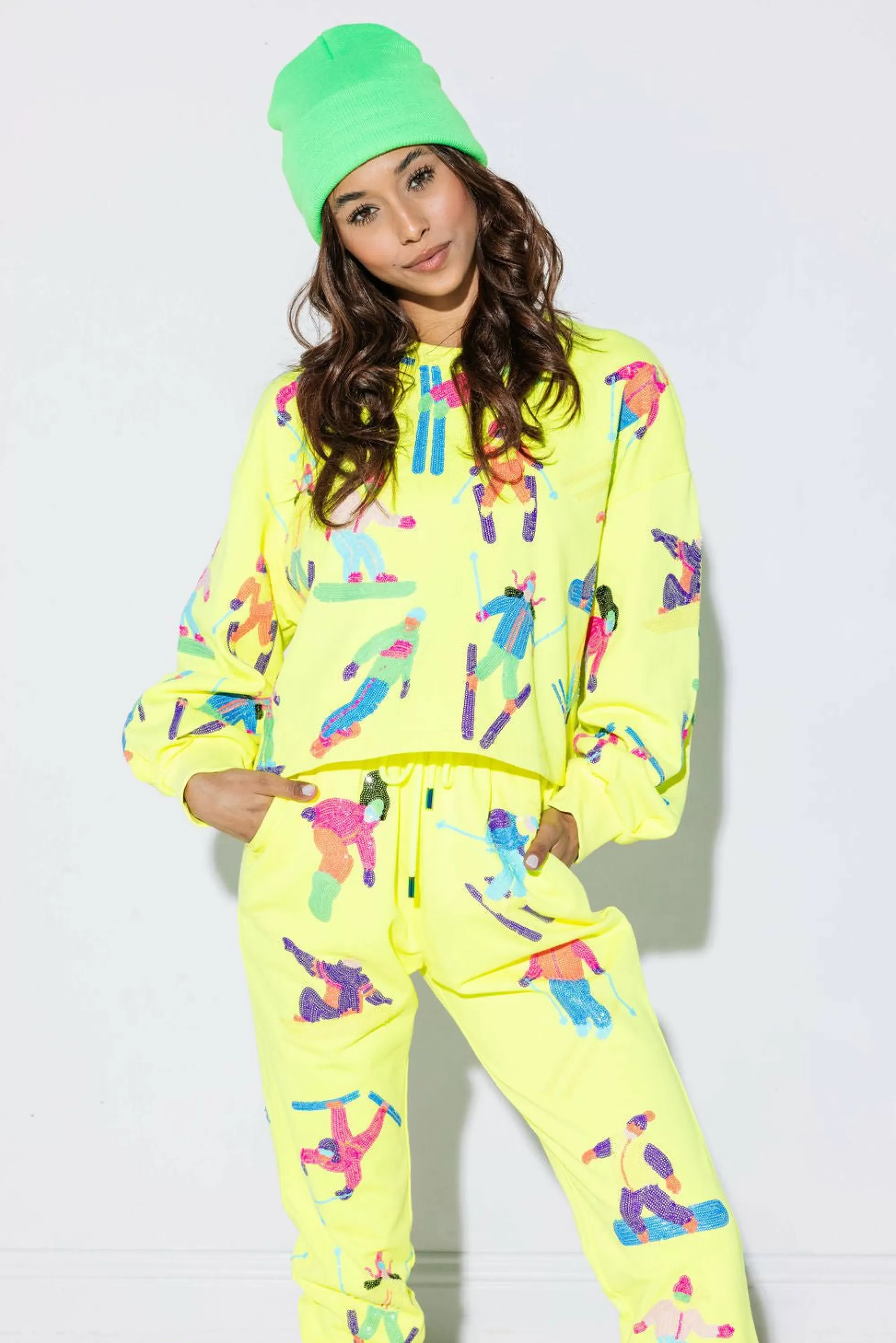 womens Queen Of Sparkles Scatter Skier Jogger