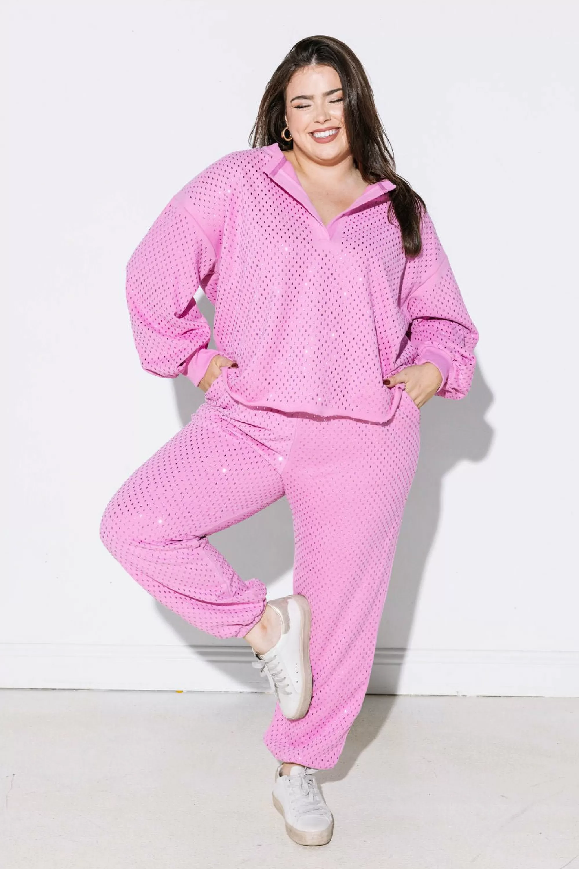 womens Queen Of Sparkles Scattered Rhinestone Jogger