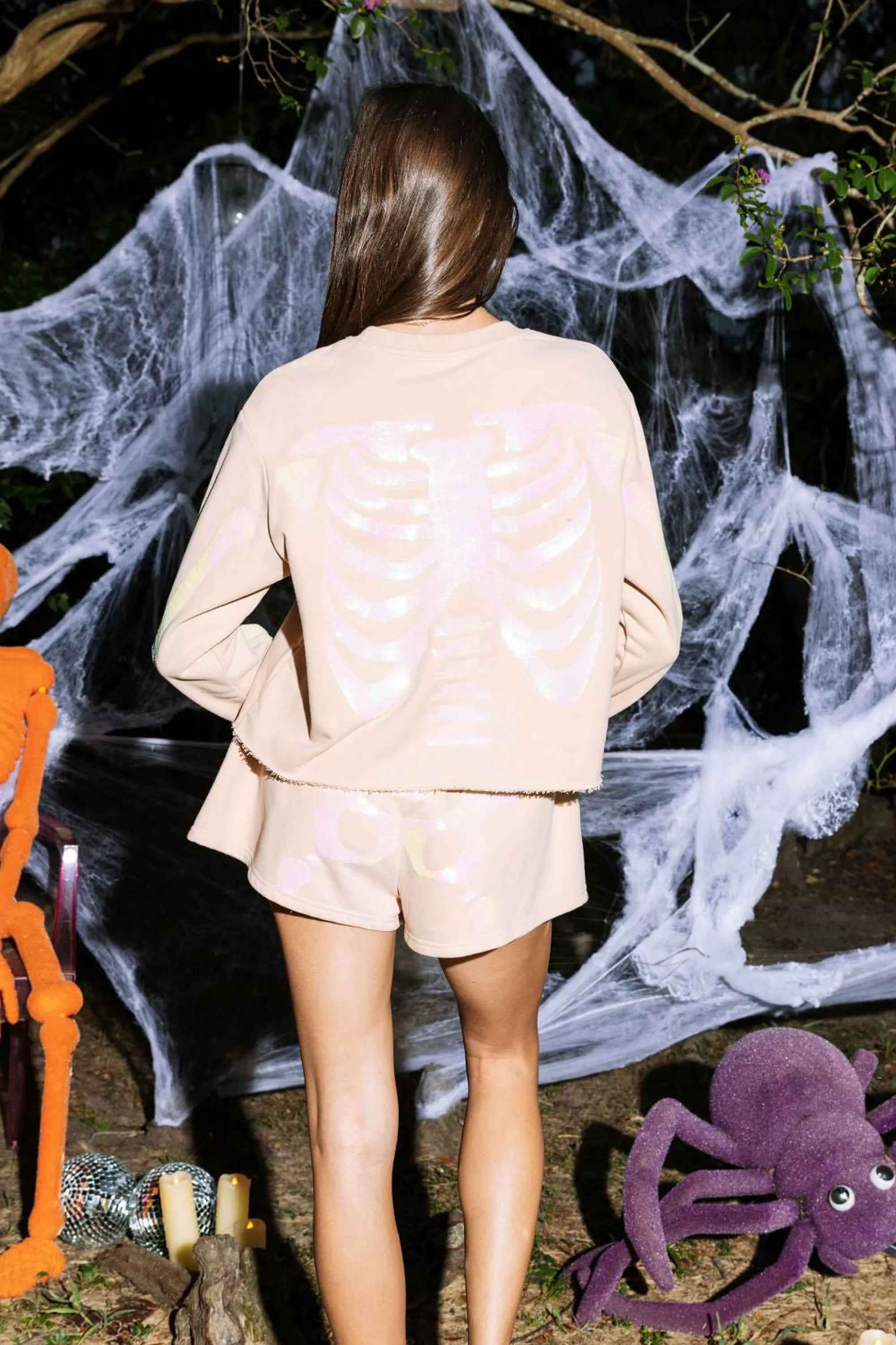 womens Queen Of Sparkles Skeleton Shorts