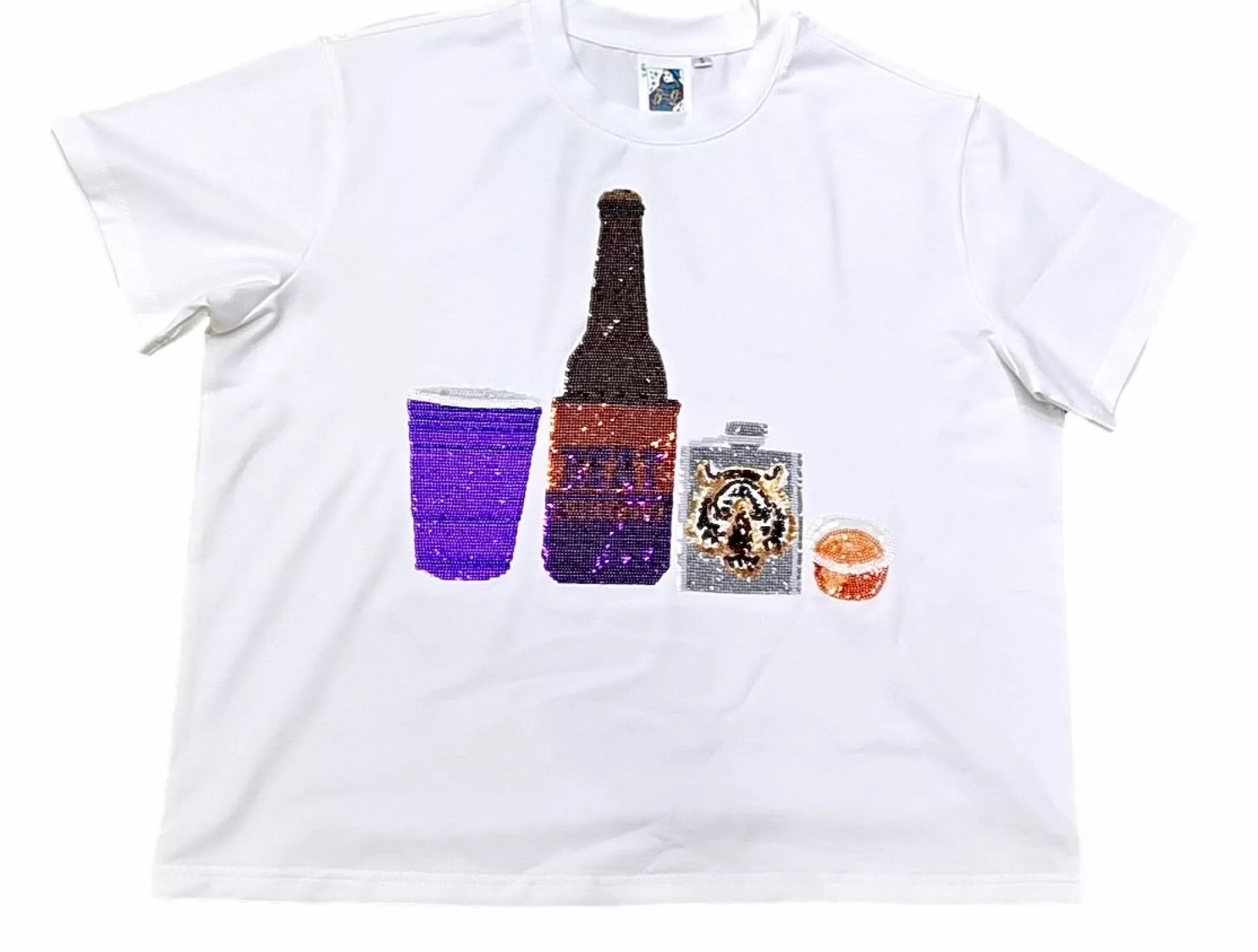 womens Queen Of Sparkles Swig Of Swinney Drink Tee