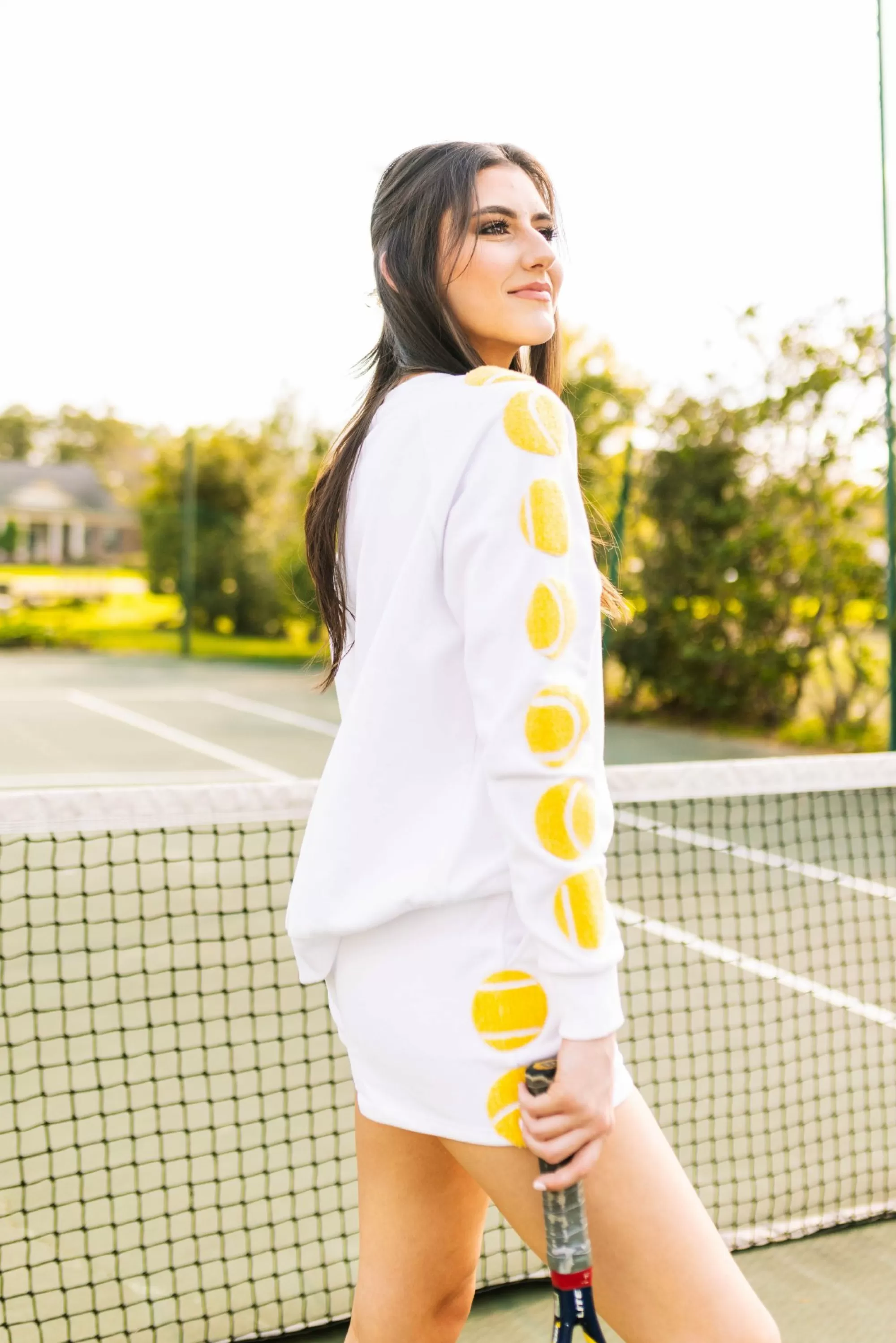 womens Queen Of Sparkles Tennis Ball Side Shorts
