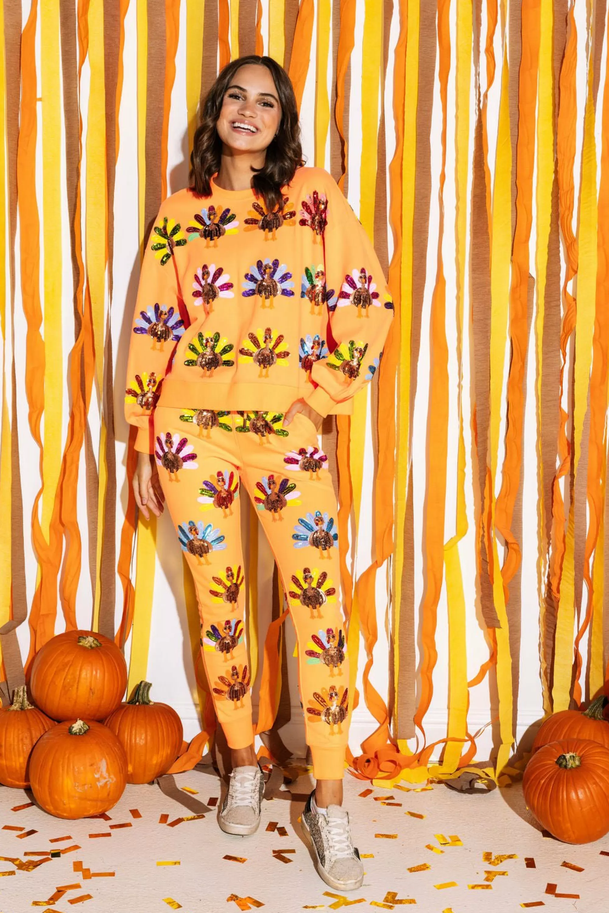 womens Queen Of Sparkles Turkey All Over Jogger
